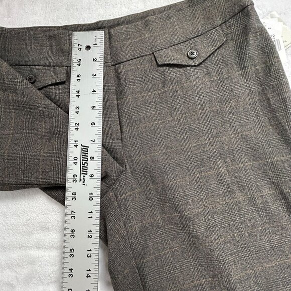 Cabi Womens Mid-Rise Wide-Leg Crop Pant Size 12 Gray Plaid Style 630 Casual New - Picture 7 of 9